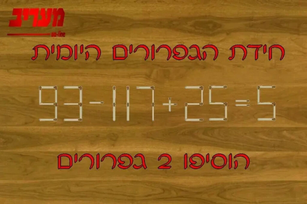 מהי רמת המשכל שלכם? הוסיפו שני גפרורים כדי לפתור את המשוואה