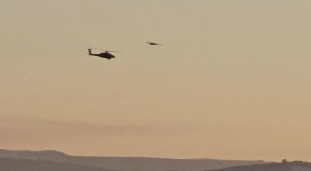 כטב"ם לצד מסוק צה"ל בקריות; דיווחים על נפילה בקיסריה | צפו