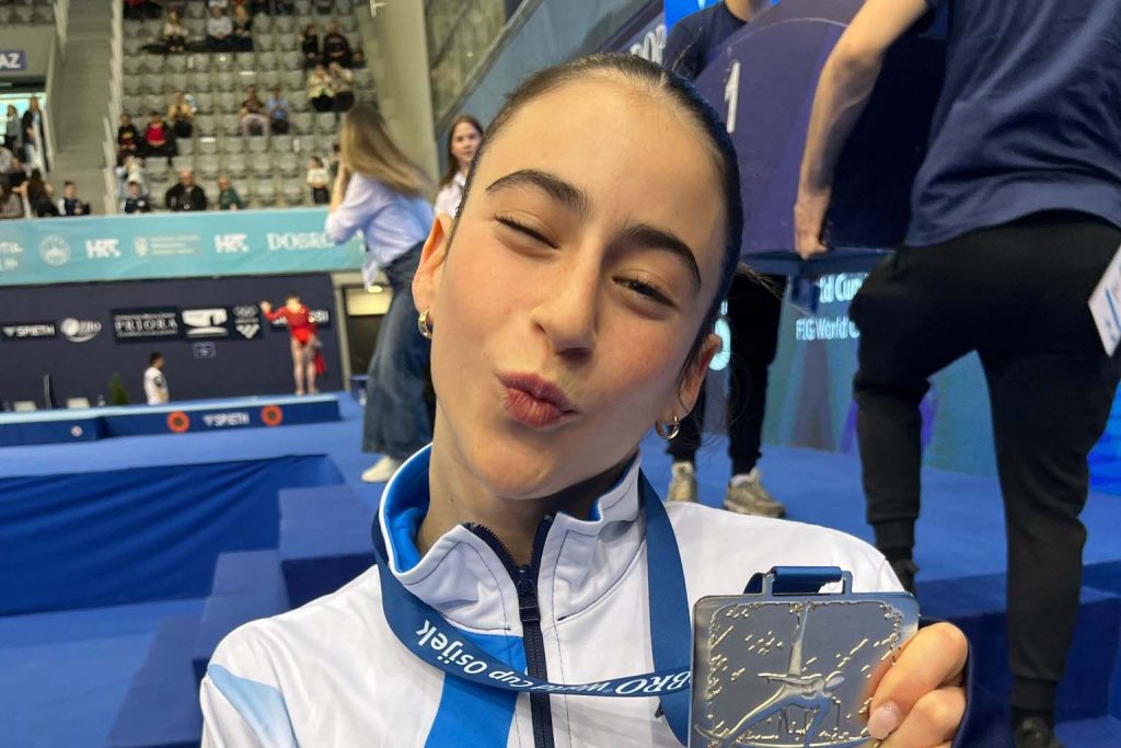 ליד בית משפחתה לפני השואה: המתעמלת יהלי שושני זכתה במדליית כסף בקרואטיה